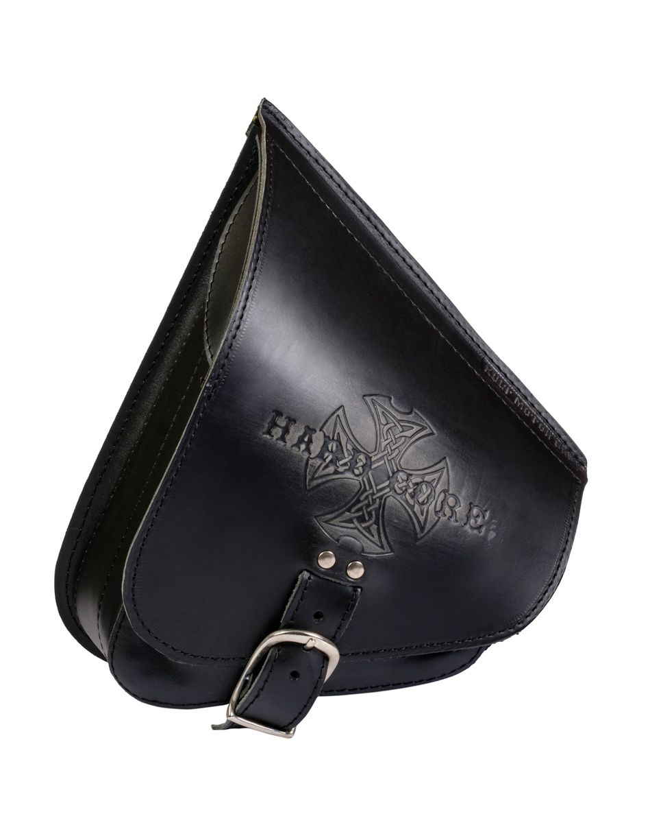 AGM Ledertasche S 001 montiert am Motorrad